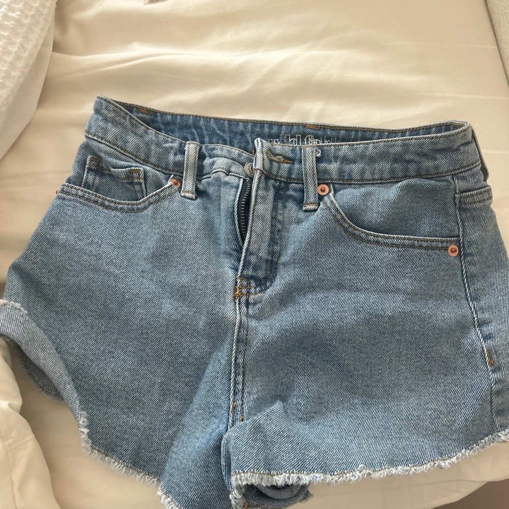 Sky Blue Denim Shorts - Picture 1 of 3